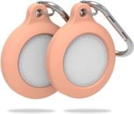 🔥 damonlight 2-pack upgrade case for airtag keychain - flamingo: scratch-proof, protective cover with raised bumper - airtags accessories logo