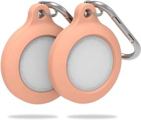 img 4 attached to 🔥 DamonLight 2-Pack Upgrade Case for AirTag Keychain - Flamingo: Scratch-Proof, Protective Cover with Raised Bumper - Airtags Accessories