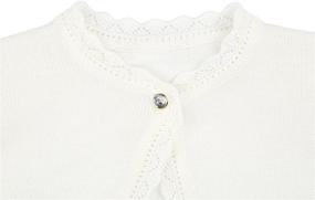 img 1 attached to 👧 Lilax Little Girls' Knit Long Sleeve Buttoned Bolero Cardigan Shrug