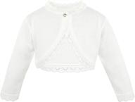 👧 lilax little girls' knit long sleeve buttoned bolero cardigan shrug logo