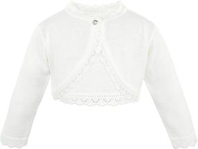 img 3 attached to 👧 Lilax Little Girls' Knit Long Sleeve Buttoned Bolero Cardigan Shrug