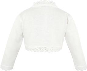 img 2 attached to 👧 Lilax Little Girls' Knit Long Sleeve Buttoned Bolero Cardigan Shrug