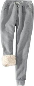 img 4 attached to 🩳 Warm Sherpa Lined Athletic Sweatpants for Women - Cozy Joggers with Fleece Lining