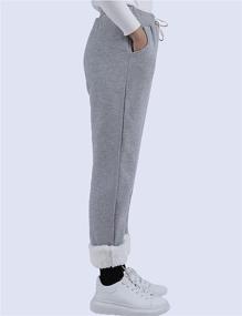 img 2 attached to 🩳 Warm Sherpa Lined Athletic Sweatpants for Women - Cozy Joggers with Fleece Lining