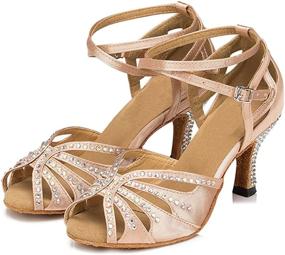 img 2 attached to TTdancewear Rhinestone Ballroom Performance Nude 2 5Inch Women's Shoes in Athletic