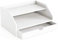 📦 white 2 tier paper desk organizer with drawer - ballucci office supplies, 13 2/5" x 9 3/5" x 6 logo