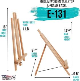 img 3 attached to 🖼️ US Art Supply 14" Tall Medium Tabletop Display A-Frame Easel (1 шт.), Подходит для художественных работ на холсте высотой 12 дюймов