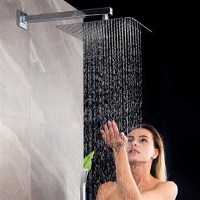 img 3 attached to SR SUN RISE SRSH-F5043 Bathroom Luxury Rain Mixer Combo Set: Wall Mounted Rainfall Shower Head System in Polished Chrome with Faucet Rough-in Valve Body and Trim