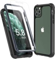 📱 temdan iphone 11 pro case with built-in screen protector - heavy duty rugged dropproof case for iphone 11 pro with wireless charging support logo