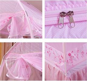 img 2 attached to 🛏️ Усилите свою кровать с помощью сетки-тента CdyBox Princess Mosquito Net Bed Tent Canopy Curtains Netting! (Розовая, Twin-XL)