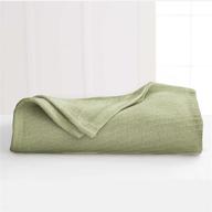 🔥 martex premium 100% cotton warm and cozy blanket: lightweight, breathable, textured king-sized comfort for all seasons in sage logo