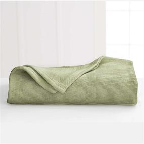 img 1 attached to 🔥 Martex Premium 100% Cotton Warm and Cozy Blanket: Lightweight, Breathable, Textured King-sized Comfort for All Seasons in Sage