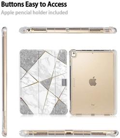 img 2 attached to 📱 Valkit iPad Mini 5th Generation 2019 Case – Translucent Frosted Back Smart Cover for Apple iPad Mini 5 7.9 Inch – Rose Gold Marble Design – Auto Sleep/Wake – Grey Marble