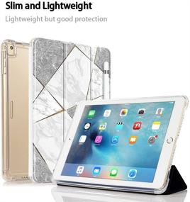 img 1 attached to 📱 Valkit iPad Mini 5th Generation 2019 Case – Translucent Frosted Back Smart Cover for Apple iPad Mini 5 7.9 Inch – Rose Gold Marble Design – Auto Sleep/Wake – Grey Marble