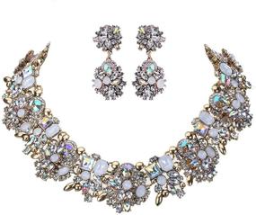 img 1 attached to 📿 Vintage Chunky Chain Choker Collar Bib Necklace with Crystal Rhinestones - Fashion Costume Jewelry for Women