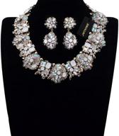 📿 vintage chunky chain choker collar bib necklace with crystal rhinestones - fashion costume jewelry for women logo