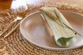 img 2 attached to 🌿 Салфетки Tree-Free Bamboo Dinner Napkins: Экологически чистые и роскошные, с ощущением льна, для мероприятий, вечеринок, свадеб, дней рождения - набор из 25 штук (натурально-зеленые)