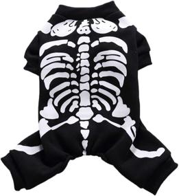 img 4 attached to 🎃 Pet Halloween Costume: Dog Cat Skeleton Costume Coat for Small-Medium Dogs & Cats - Funny Outfits for Halloween Party & Cosplay