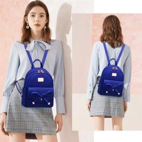 img 3 attached to Stylish Leather Backpack Bowknot: Trendy Women's Handbags & Wallets in Fashion Backpacks