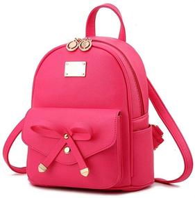 img 4 attached to Stylish Leather Backpack Bowknot: Trendy Women's Handbags & Wallets in Fashion Backpacks