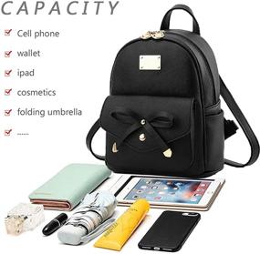 img 1 attached to Stylish Leather Backpack Bowknot: Trendy Women's Handbags & Wallets in Fashion Backpacks