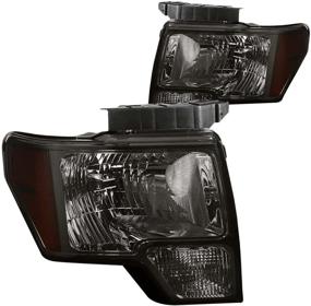 img 4 attached to 🚗 Upgrade Your 09-14 F-150 with DNA Motoring HL-OH-F1509-SM-AM Smoke Lens Amber Headlights Replacement