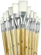 🖌️ premium synthetic brush set for artists - markin arts professional portrait landscape long birchwood handle acrylic watercolor gouache oil canvas face body nail ceramic paint brush set flat 12-pack logo