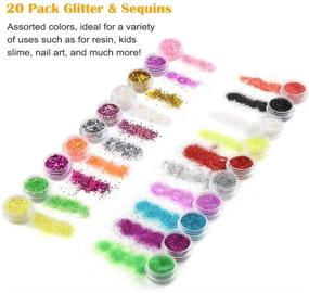 img 2 attached to 60 Pack Resin Jewelry Making Supplies Kit with Glitter, Sequins, Dry Flowers, Beads, Wheel Gears, Foil, Shells, Glass Stones, Tweezer, and Scoops for Nail Art and Craft Decoration - Sntieecr