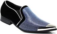 👞 enzo romeo rhinestone chrome fashion men's shoes and slip-on loafers logo