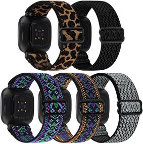 img 4 attached to GrTrees 5-Packs Elastic Bands Compatible With Fitbit Versa 3 / Fitbit Sense Cell Phones & Accessories in Accessories