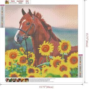 img 3 attached to 🎨 DIY 5D Full Drill Rhinestone Animal Diamond Painting Kits - Ideal for Kids &amp; Adults | Crystal Rhinestone Embroidery Diamond Painting by Number Kits | Art Craft Home Wall Decor - Horse Sunflower Design, Size: 15.7'' x 15.7''