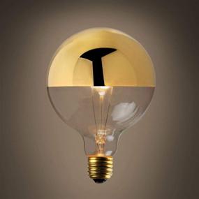 img 2 attached to 💡 Decorative G40 Large Round Globe Lightbulb - Gold-Tipped, Brass Half-Dipped Edison Bulb, 40W, E26 (Medium) Base, 120V, Dimmable Incandescent - Set of 2