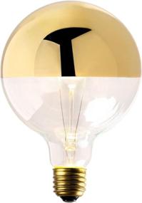 img 3 attached to 💡 Decorative G40 Large Round Globe Lightbulb - Gold-Tipped, Brass Half-Dipped Edison Bulb, 40W, E26 (Medium) Base, 120V, Dimmable Incandescent - Set of 2