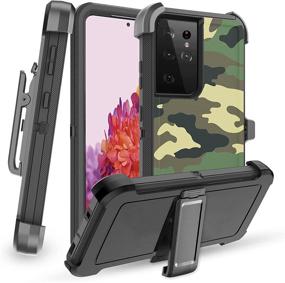 img 4 attached to 📱 Szfirstey Case with Belt-Clip Holster for Galaxy S21 Ultra - Rugged Shock and Dust Proof Military Protective Tough Phone Cover Heavy Duty - Samsung Galaxy S21 Ultra (Camouflage)