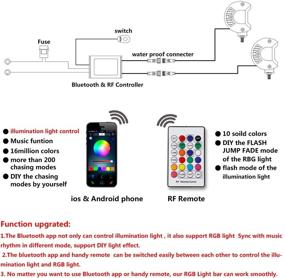 img 3 attached to Nicoko 7 inch 36w Led Light Bar with Chasing RGB Halo - Enhance Your Off-Road Adventure with 10 Vibrant Multi-Colors and 72 Flashing Modes - Perfect for Driving, Fog, SUV, ATV, Truck, and Boat - Includes Free Wiring Harness and 1 Year Warranty - Pack of 2