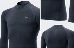 img 1 attached to 👕 TSLA Kids' and Boys' & Girls' Thermal Long Sleeve Tops: Crew Neck Fleece Lined Compression Base Layer Shirts