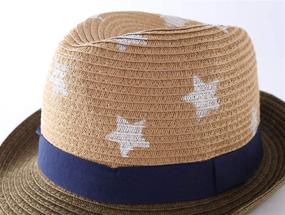 img 1 attached to 👒 LLmoway Kids Summer Straw Hat for Baby Toddler Boys - Fedora Beach Sun Hat - Infant Accessories