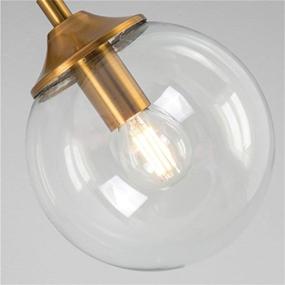 img 2 attached to KCO Lighting Clear Glass Globe Hanging Light 1-Light Mid Century Modern Light Fixture Pendant Light Adjustable For Indoor Bedroom Kitchen Island Living Romm (Clear)