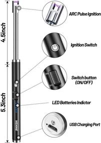 img 3 attached to VEHHE Свечной зажигалка - перезаряжаемая электрическая дуговая зажигалка с LED-дисплеем батареи, длинная гибкая шея USB-зажигалка для свечей, газовых плит, кемпинга, барбекю.