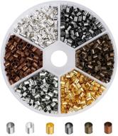 🧰 pandahall 1200pcs/box 3mm brass tube crimp beads column cord end caps mini spacer jewelry findings with lining - improved seo logo