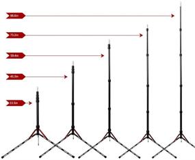 img 1 attached to 📷 Портативная алюминиевая подставка для света в путешествиях: BESNFOTO Фотографический штатив - Легкий студийный штатив высотой 7 футов для стробоскопа, рефлектора, софтбокса и видеосъемки с сумкой для переноски.