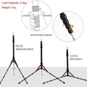 img 2 attached to 📷 Портативная алюминиевая подставка для света в путешествиях: BESNFOTO Фотографический штатив - Легкий студийный штатив высотой 7 футов для стробоскопа, рефлектора, софтбокса и видеосъемки с сумкой для переноски.