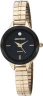 armitron 75 5596bkgp diamond accented gold tone logo