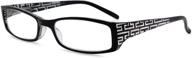 👓 in style eyes super strength ii high magnification reading glasses: laser etched grecian key design for enhanced reading experience logo