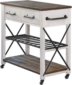 img 3 attached to 🛒 FirstTime & Co. White Aurora Farmhouse Kitchen Cart, American Crafted, Aged White, 31.5 x 16 x 31.5 - "FirstTime & Co. White Aurora Farmhouse Kitchen Cart, American Crafted, Aged White, 31.5 x 16 x 31.5, Ultimate SEO-friendly Product