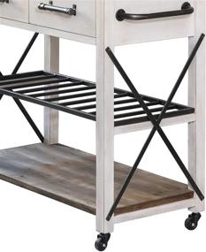 img 1 attached to 🛒 FirstTime & Co. White Aurora Farmhouse Kitchen Cart, American Crafted, Aged White, 31.5 x 16 x 31.5 - "FirstTime & Co. White Aurora Farmhouse Kitchen Cart, American Crafted, Aged White, 31.5 x 16 x 31.5, Ultimate SEO-friendly Product