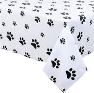 guozhixin puppy themed birthday party decorations - paw print plastic tablecloth: 54 x 108 inches disposable table cover for dog themed party, birthday celebration logo