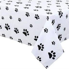 img 2 attached to GuoZhiXin Puppy Themed Birthday Party Decorations - Paw Print Plastic Tablecloth: 54 x 108 Inches Disposable Table Cover for Dog Themed Party, Birthday Celebration