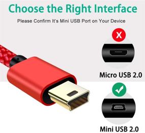 img 2 attached to Braided Mini USB Cable - Type A Male to Mini B - Data and Charging Cord for GoPro Hero 3+, Sony PS3 Controller, MP3 Player, Garmin GPS, Dash Cam, Canon PowerShot Rebel ELPH Camera Charger