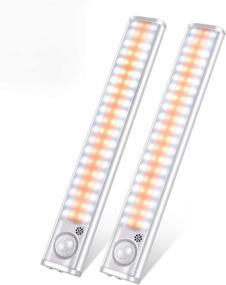 img 4 attached to 🌟 Enhance Your Space with Under Cabinet Lights: 120 LED Stick-On Motion Sensor Lights, USB Rechargeable, Dimmable, Perfect for Kitchen, Wardrobe, Stairs, Hallway, Drawer - 2 Pack